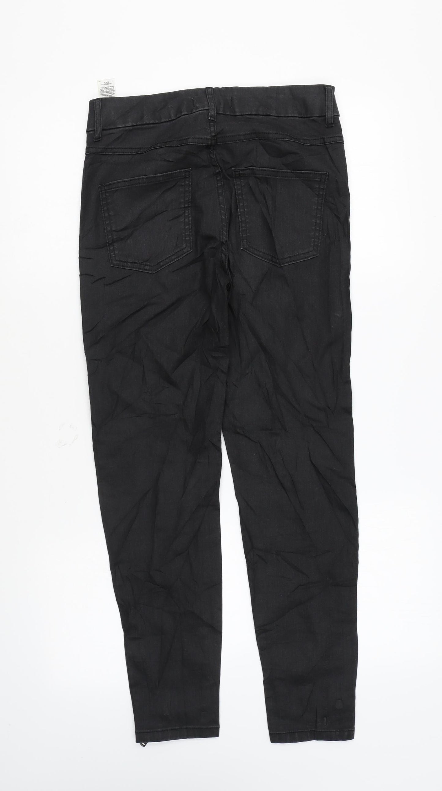 Marks and Spencer Womens Black Cotton Skinny Jeans Size 8 L26 in Regular Zip