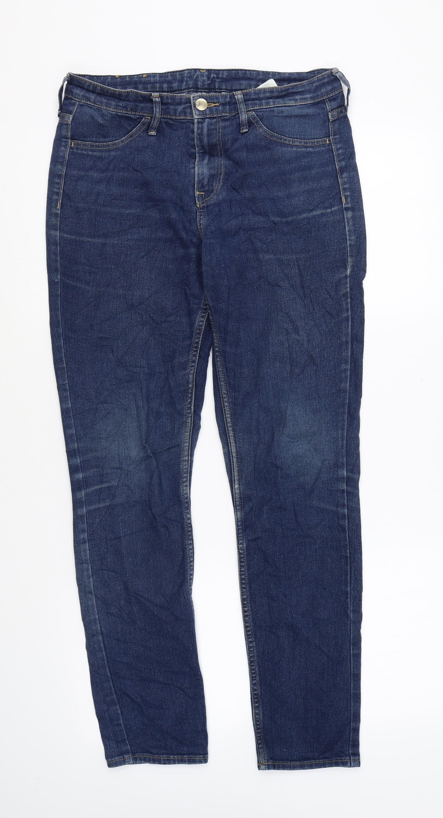 H&M Womens Blue Cotton Skinny Jeans Size 27 in L28 in Regular Zip