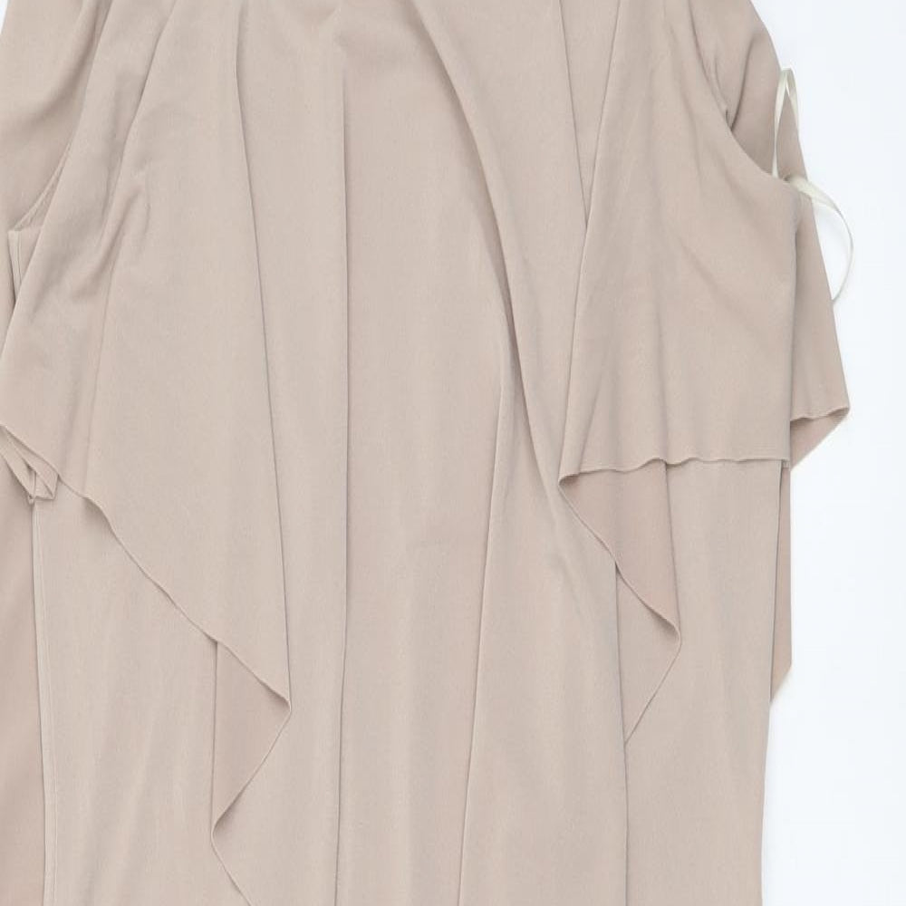 Lobe Womens Beige Polyester Sheath Size S Mock Neck Pullover