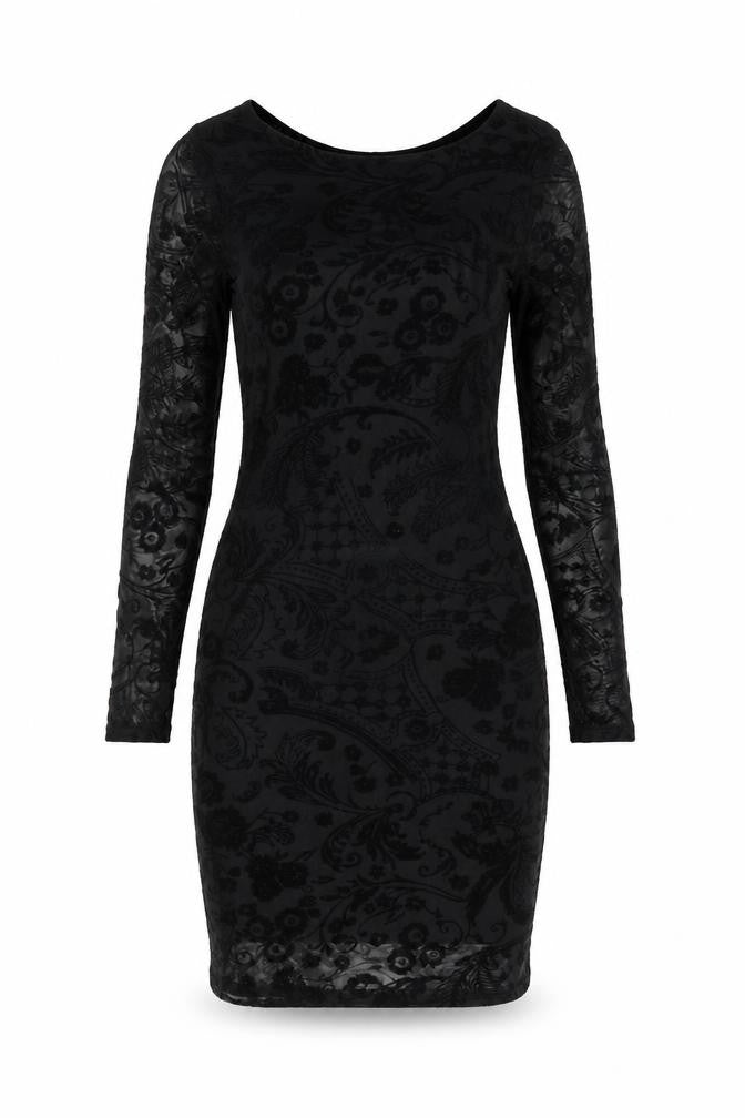 Boohoo Womens Black Polyester Bodycon Size 8 Round Neck Pullover