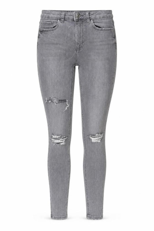 Denim & Co. Womens Grey Cotton Skinny Jeans Size 8 L26.5 in Regular Zip