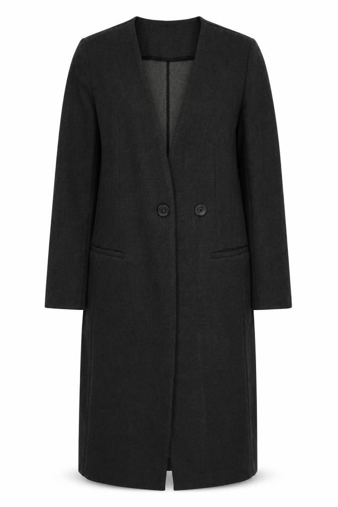 WULI : LUU Womens Grey Overcoat Blazer Size 8 Button