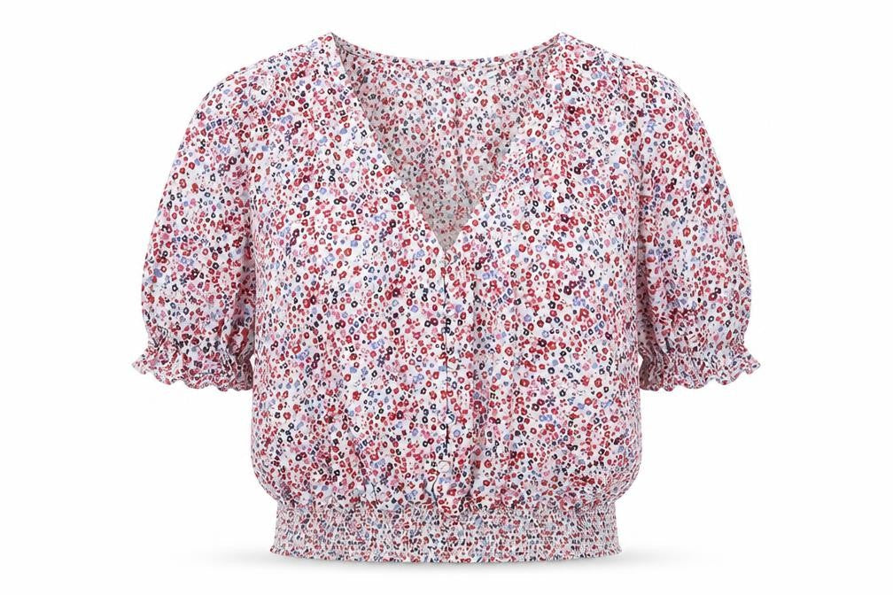Jack Wills Womens Multicoloured Floral Viscose Basic Blouse Size 4 V-Neck
