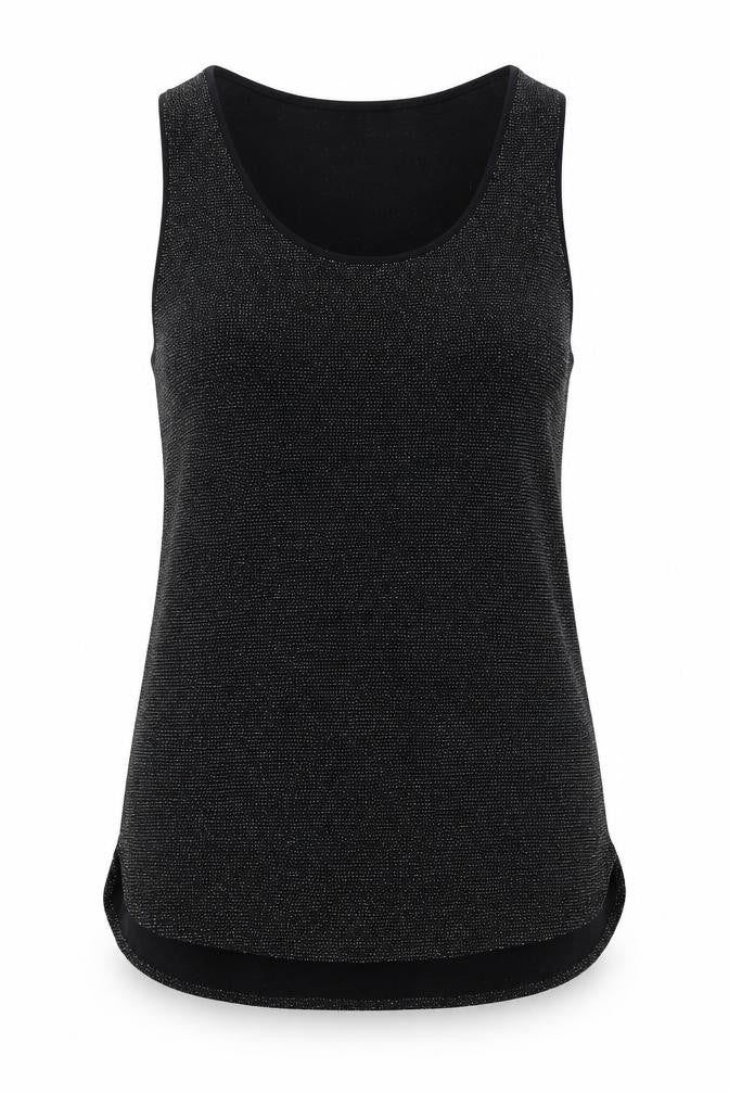 Oasis Womens Black Nylon Basic Tank Size M Scoop Neck