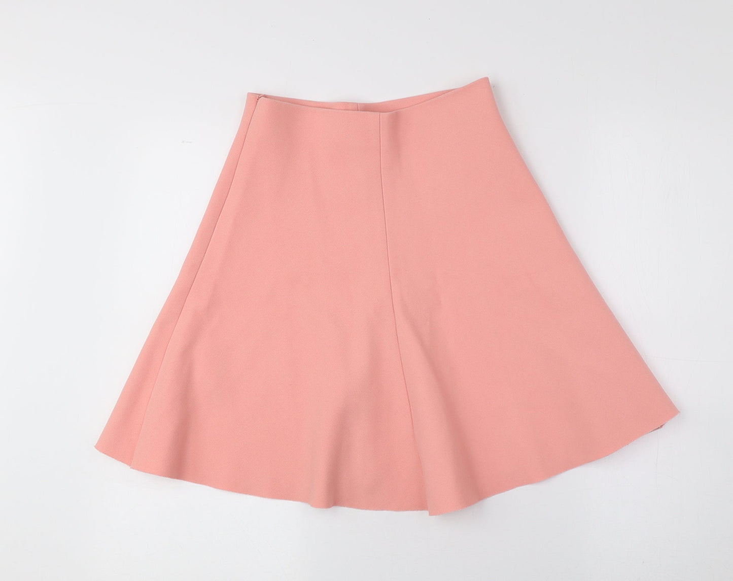 Zara Womens Pink Polyester Flare Skirt Zip