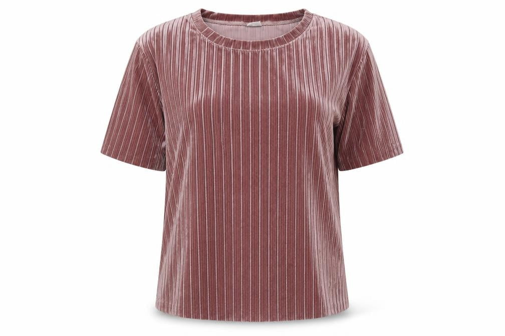 JDY Womens Pink Polyester Basic Blouse Size M Round Neck