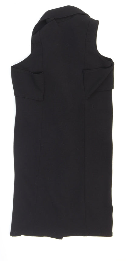 Boohoo Womens Black Polyester Kimono Blouse Size 8 V-Neck - Collared