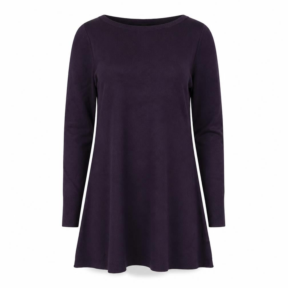 Marks & Spencer Womens Purple Acrylic Kaftan Size 8 Boat Neck Pullover