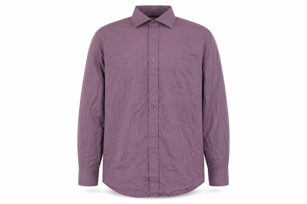 Primark Mens Purple Polyester Button-Up Size 15 Collared Button