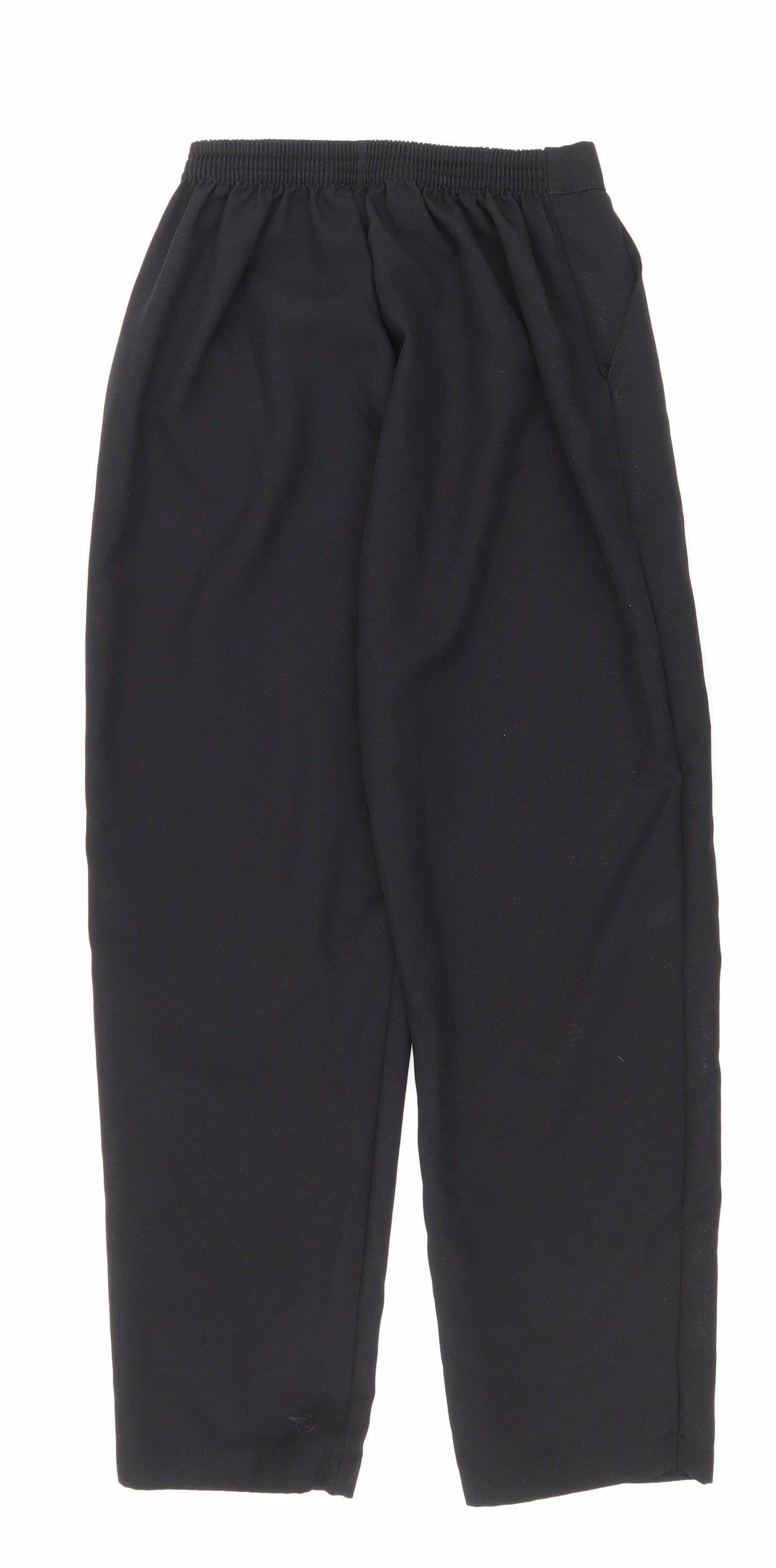 Preworn Womens Black Polyester Carrot Trousers Size 10 L24 in Regular Drawstring