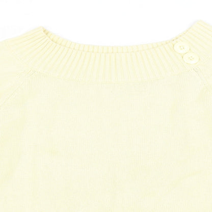 BHS Womens Yellow Boat Neck Cotton Pullover Jumper Size 12