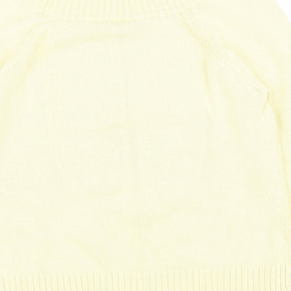 BHS Womens Yellow Boat Neck Cotton Pullover Jumper Size 12