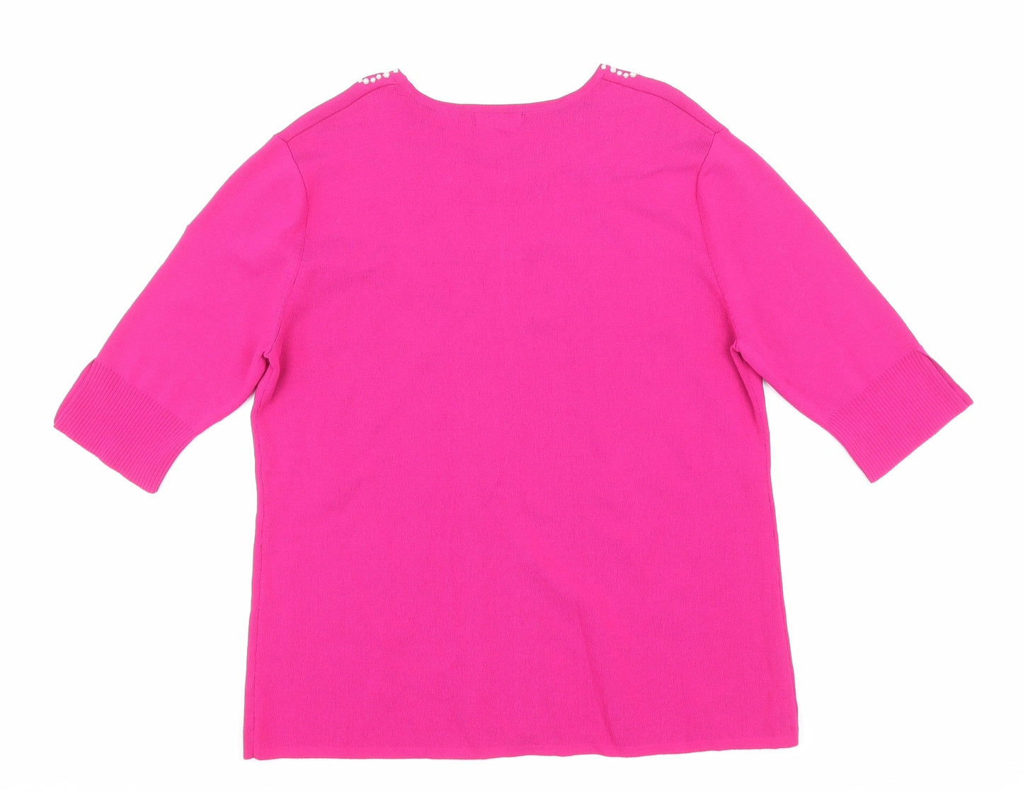 Sky Womens Pink Viscose Basic T-Shirt Size 4 Round Neck