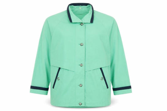Telemac Mens Green Rain Coat Coat Size M Button