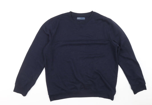 Easy Mens Blue Polyester Pullover Sweatshirt Size L