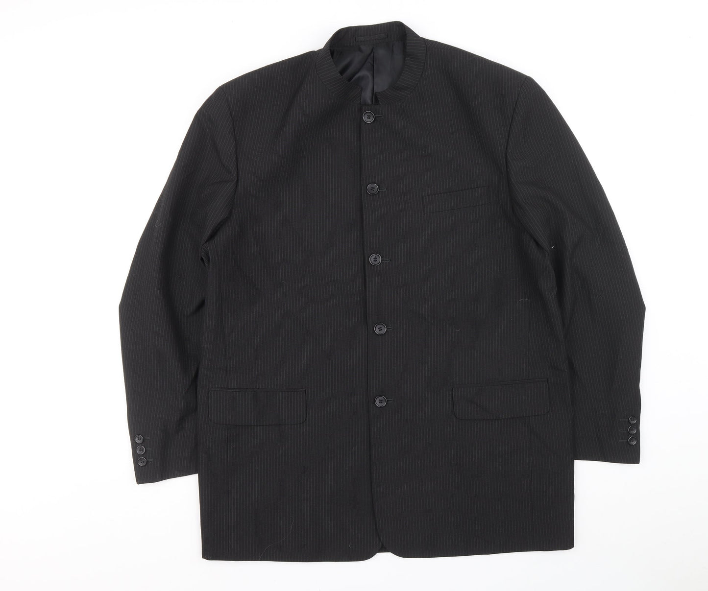 Classics Mens Black Striped Jacket Blazer Size M Button - Pin striped