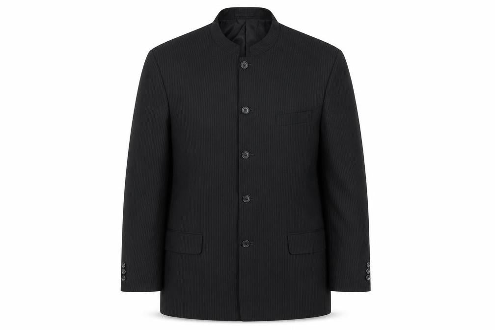 Classics Mens Black Striped Jacket Blazer Size M Button - Pin striped