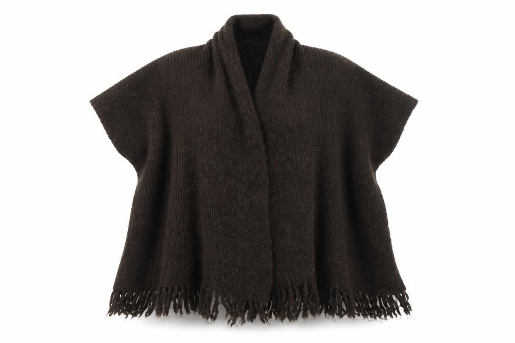 Klass Womens Brown V-Neck Acrylic Wrap Jumper One Size