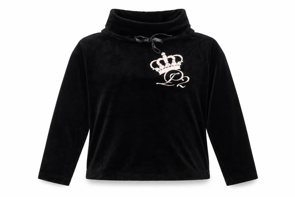 Indigo Sky Womens Black Polyester Pullover Sweatshirt Size L Pullover - Crown