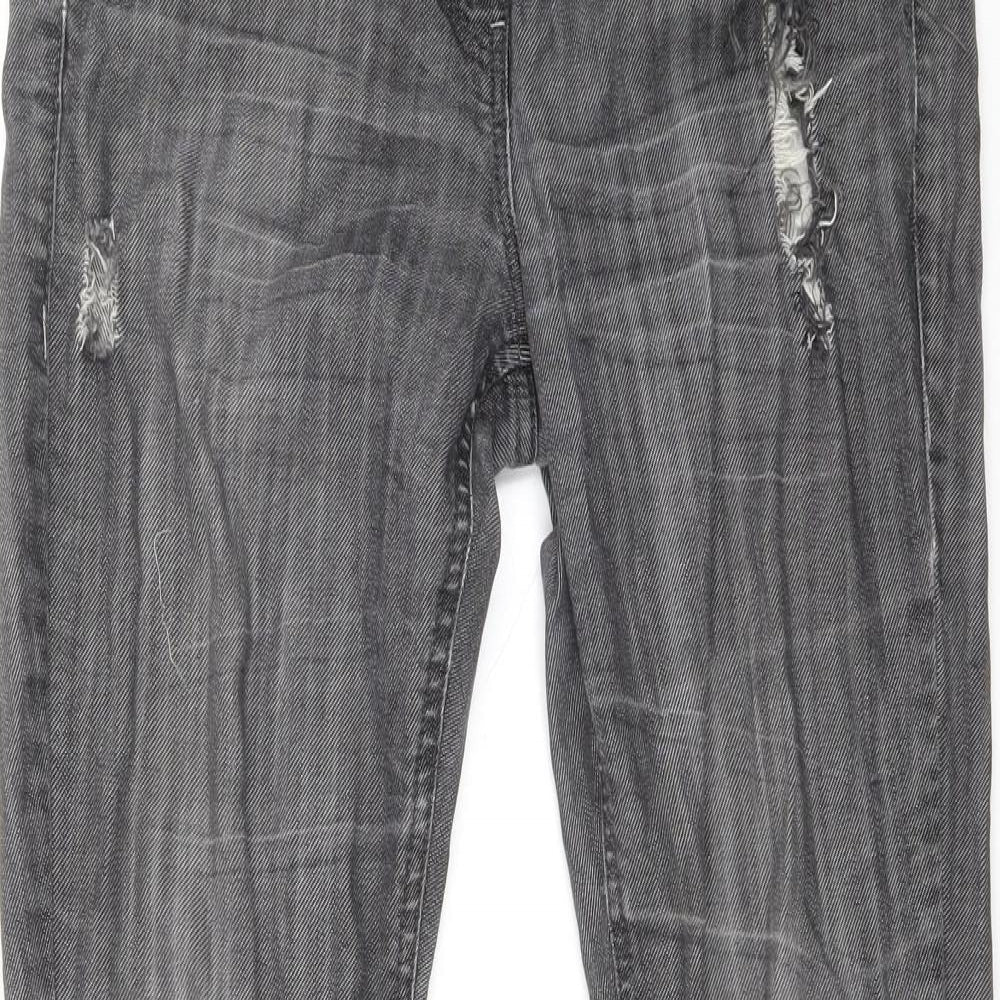 Preworn Womens Grey Cotton Skinny Jeans Size 28 in L30 in Regular Zip