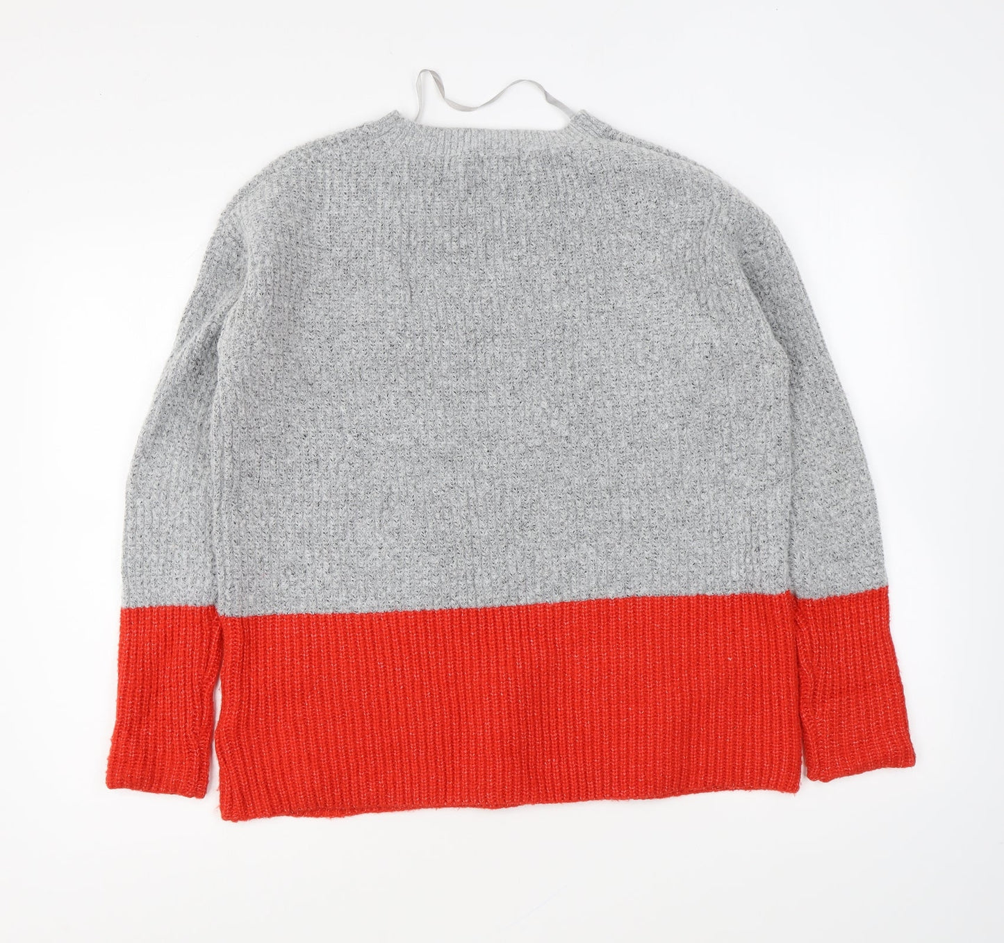 Primark Womens Grey Round Neck Acrylic Pullover Jumper Size M