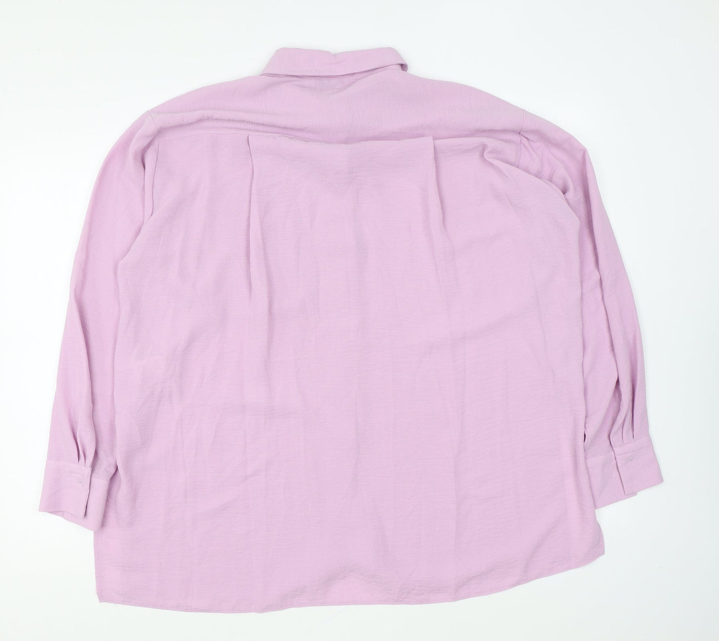 Papaya Womens Pink Polyester Basic Button-Up Size 12 Collared