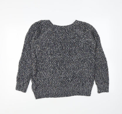 Forever 21 Womens Blue Round Neck Acrylic Pullover Jumper Size L