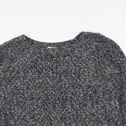 Forever 21 Womens Blue Round Neck Acrylic Pullover Jumper Size L