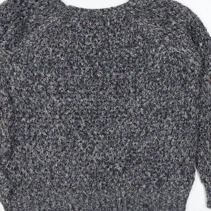 Forever 21 Womens Blue Round Neck Acrylic Pullover Jumper Size L