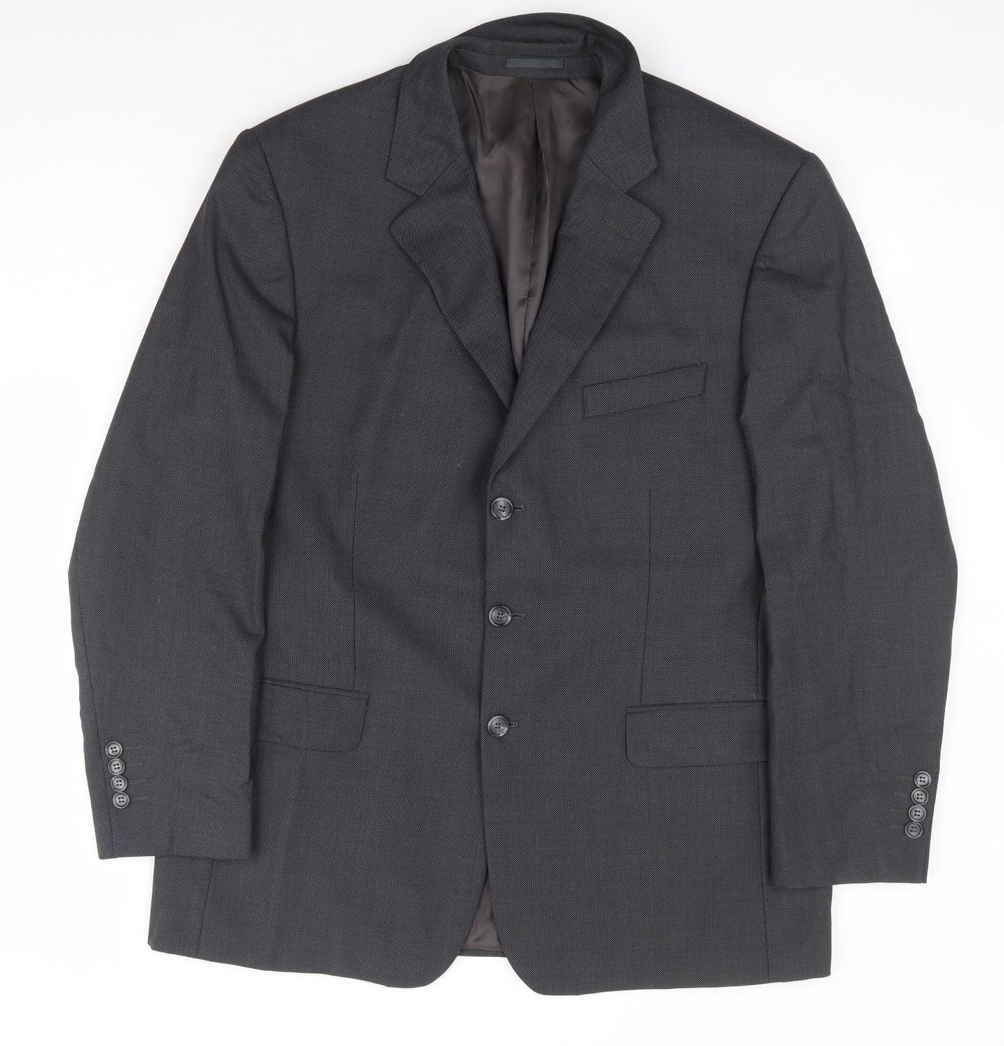 L'Abito Uomo Mens Grey Polyester Jacket Suit Jacket Size 46
