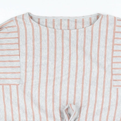 Principles Womens Grey Striped Polyester Basic Blouse Size 18 Round Neck - Batwing