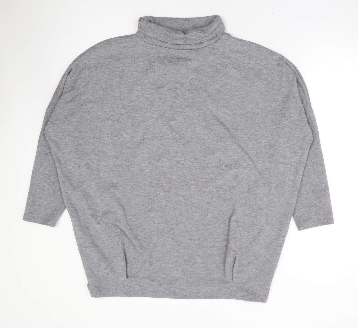 TU Womens Grey Polyester Pullover Sweatshirt Size 16 Pullover - Drop Shoulder Batwing