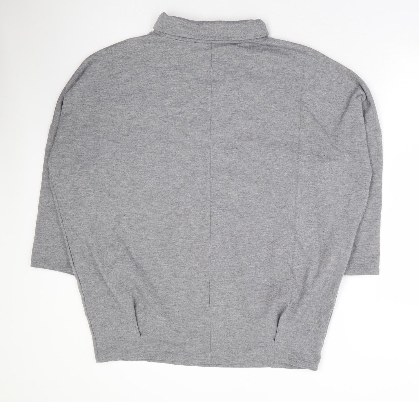 TU Womens Grey Polyester Pullover Sweatshirt Size 16 Pullover - Drop Shoulder Batwing