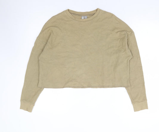 ASOS Womens Green 100% Cotton Pullover Sweatshirt Size 6 Pullover - Cropped