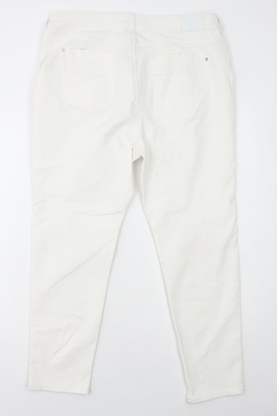 Marks and Spencer Womens White Cotton Skinny Jeans Size 38 L27 in Regular Button