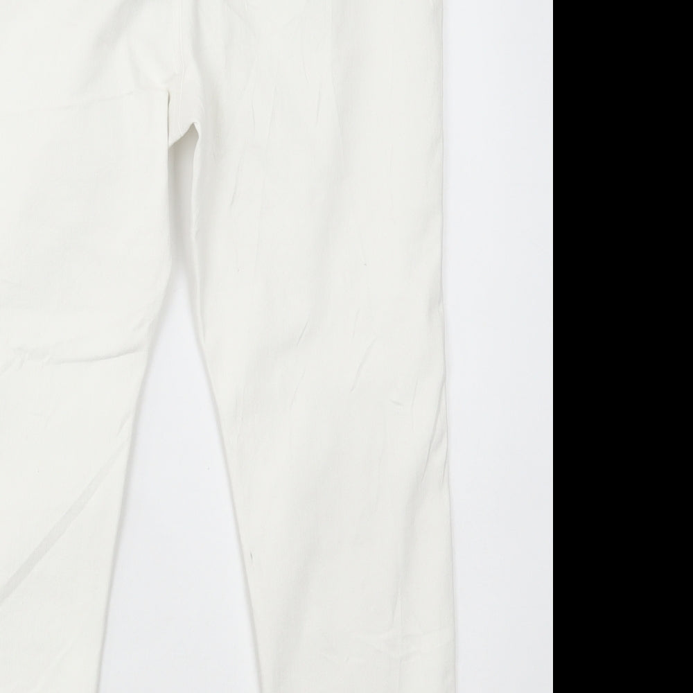 Marks and Spencer Womens White Cotton Skinny Jeans Size 38 L27 in Regular Button
