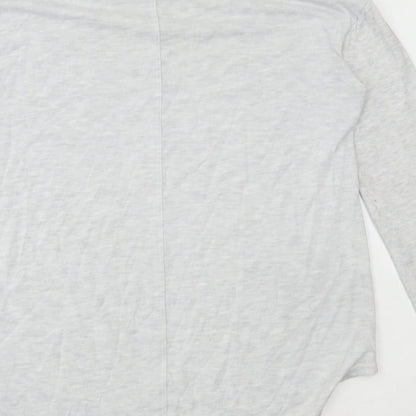 Next Womens Grey Viscose Basic T-Shirt Size 12 Mock Neck