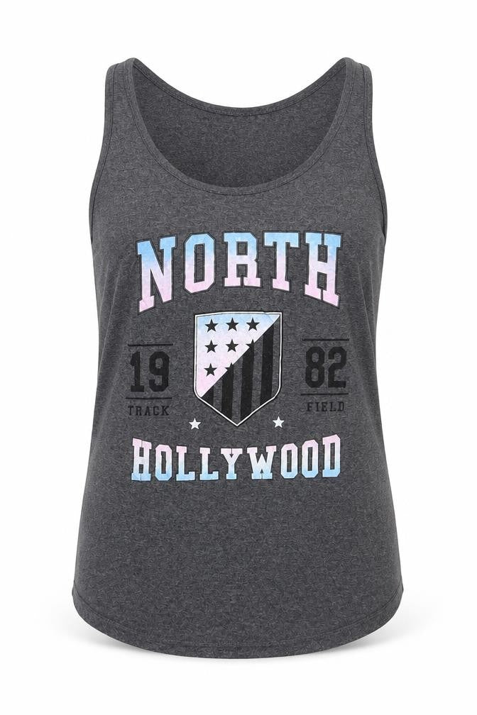 Primark Womens Grey Cotton Basic Tank Size 10 Scoop Neck - North Hollywood