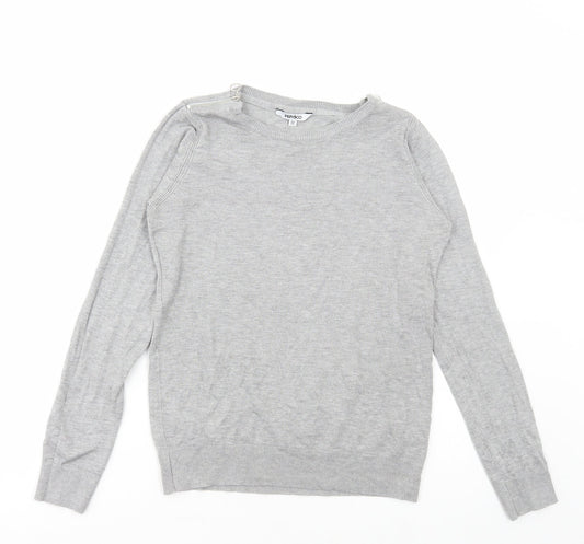 PEP&CO Womens Grey Scoop Neck Viscose Pullover Jumper Size 12