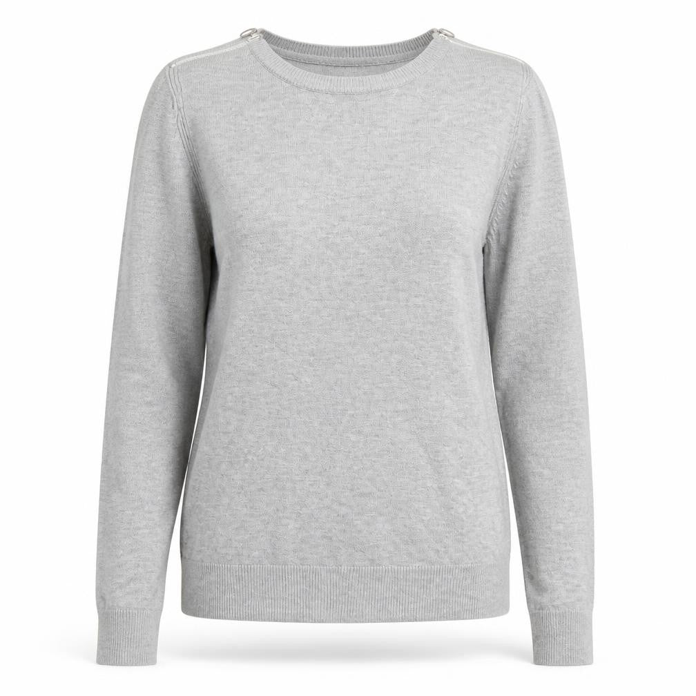 PEP&CO Womens Grey Scoop Neck Viscose Pullover Jumper Size 12