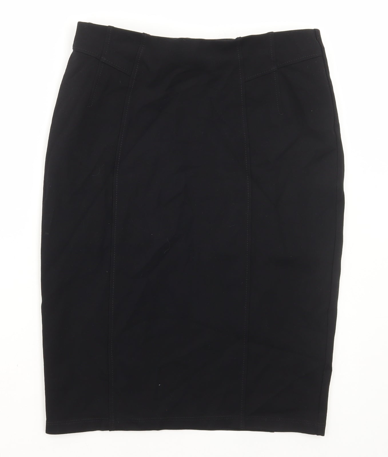 Preworn Womens Black Polyester Straight & Pencil Skirt Size 30 in