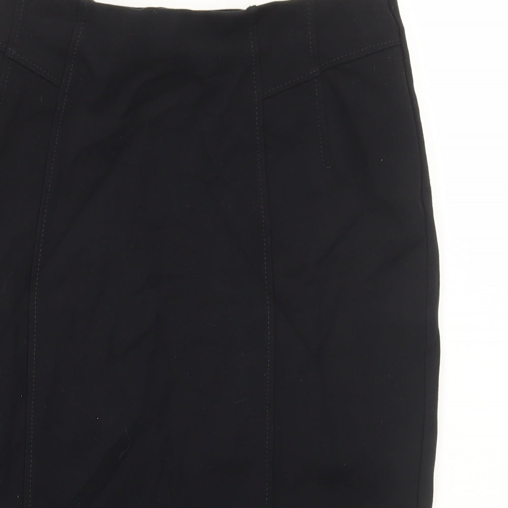Preworn Womens Black Polyester Straight & Pencil Skirt Size 30 in