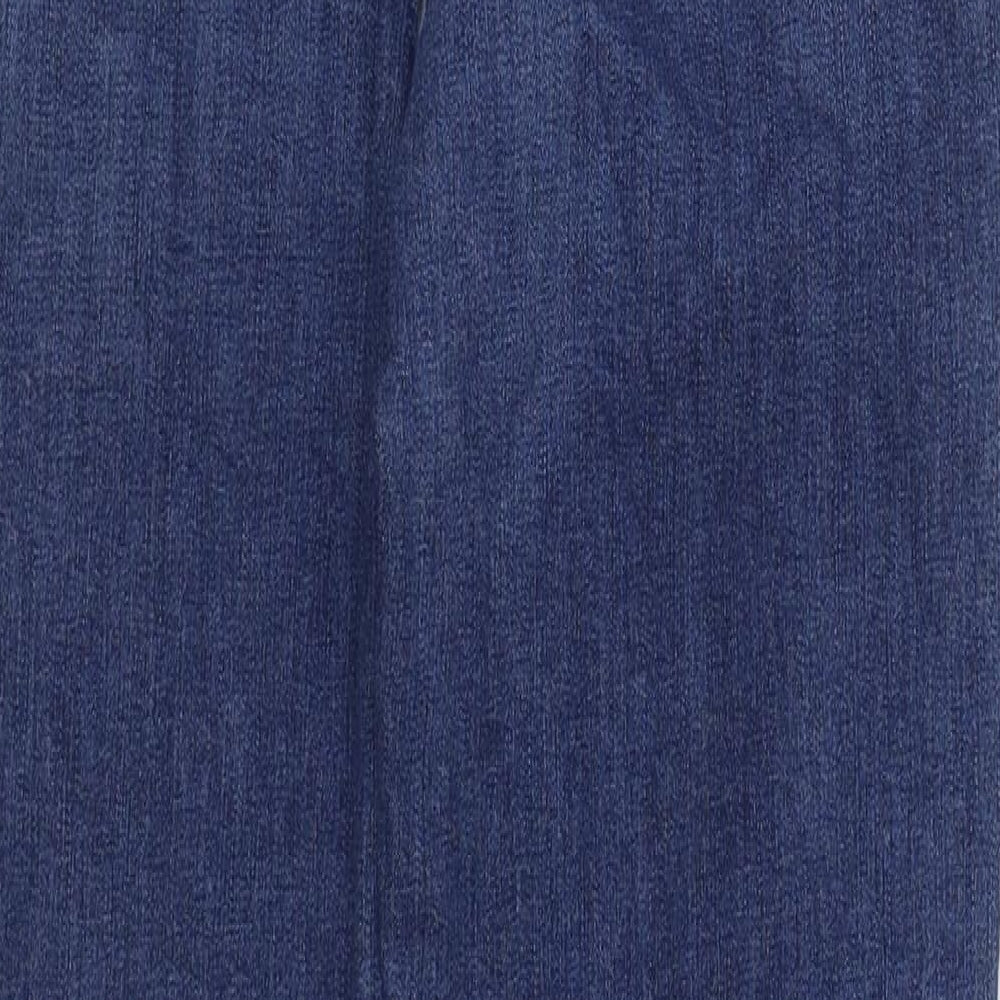 Marks and Spencer Womens Blue Cotton Skinny Jeans Size 10 L28 in Regular Zip