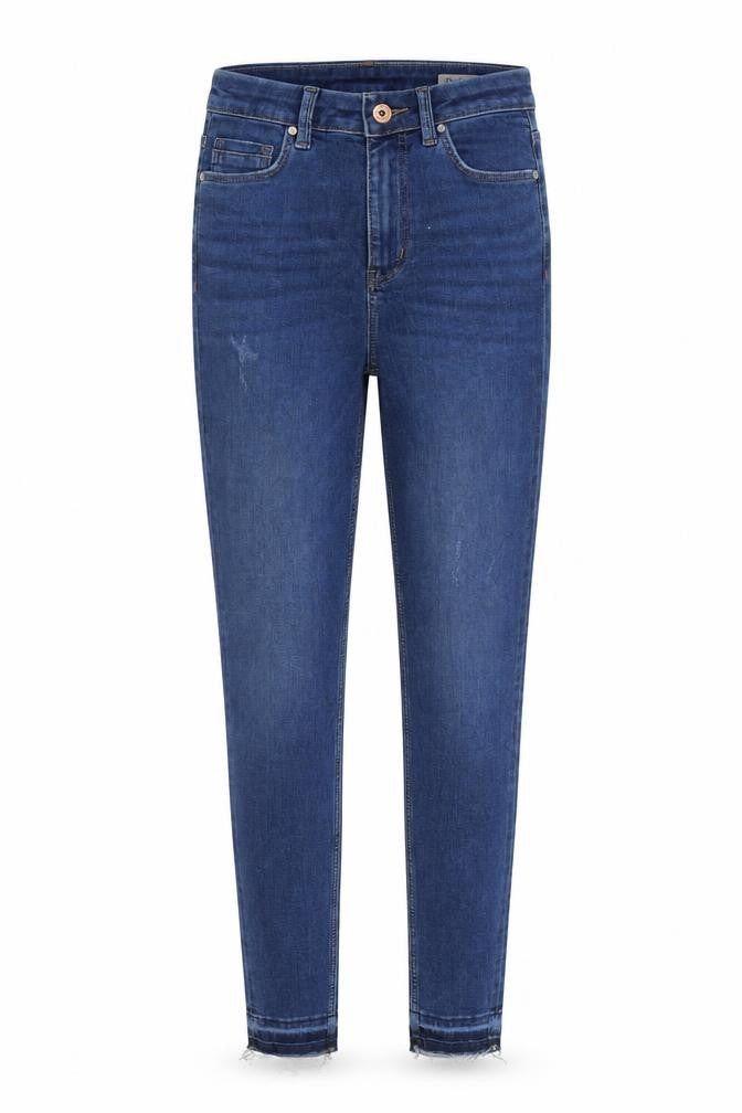Marks & Spencer Womens Blue Cotton Skinny Jeans Size 6 L28 in Regular Zip