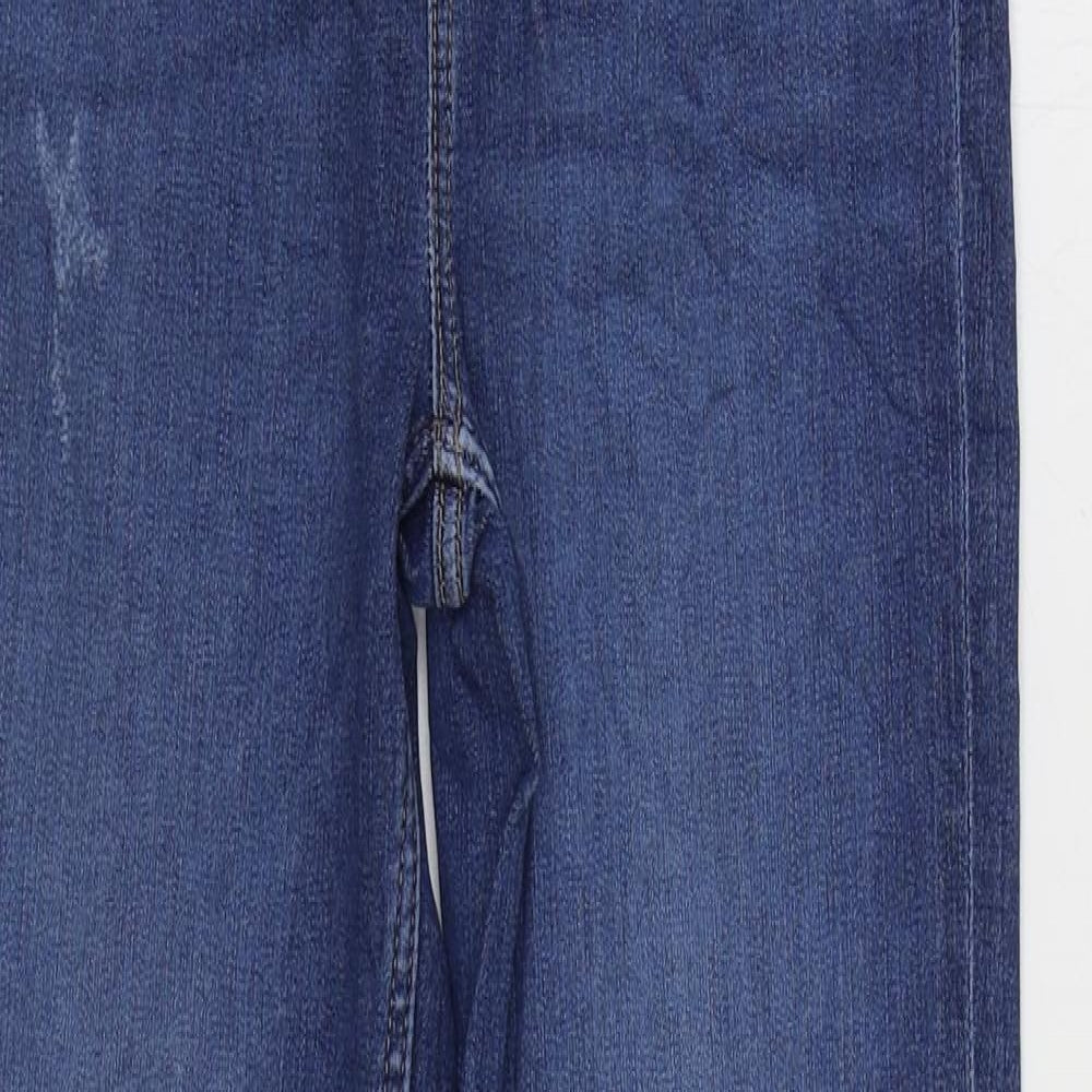 Marks and Spencer Womens Blue Cotton Skinny Jeans Size 6 L28 in Regular Zip