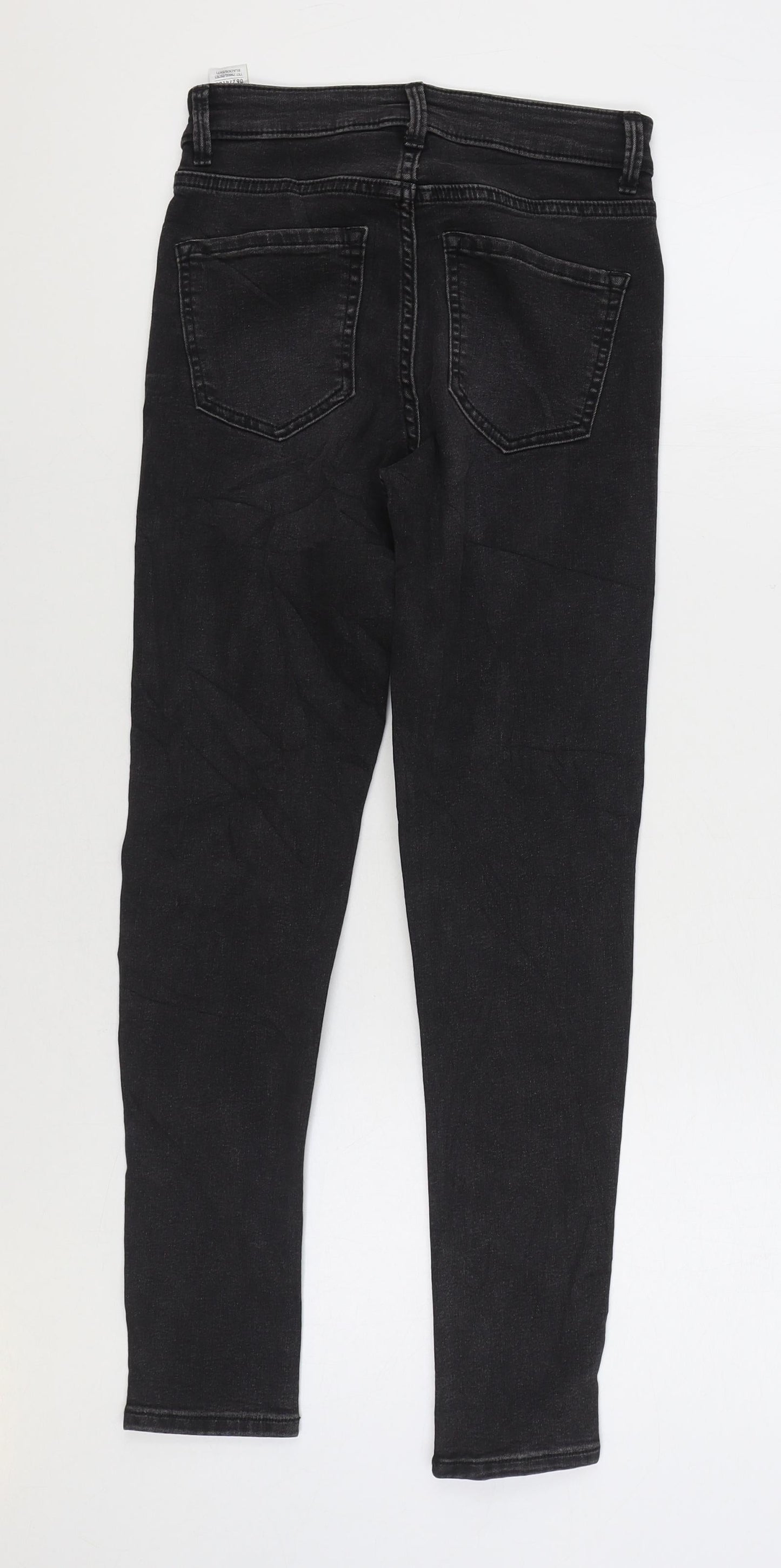 Marks and Spencer Womens Black Cotton Skinny Jeans Size 6 L25 in Regular Zip