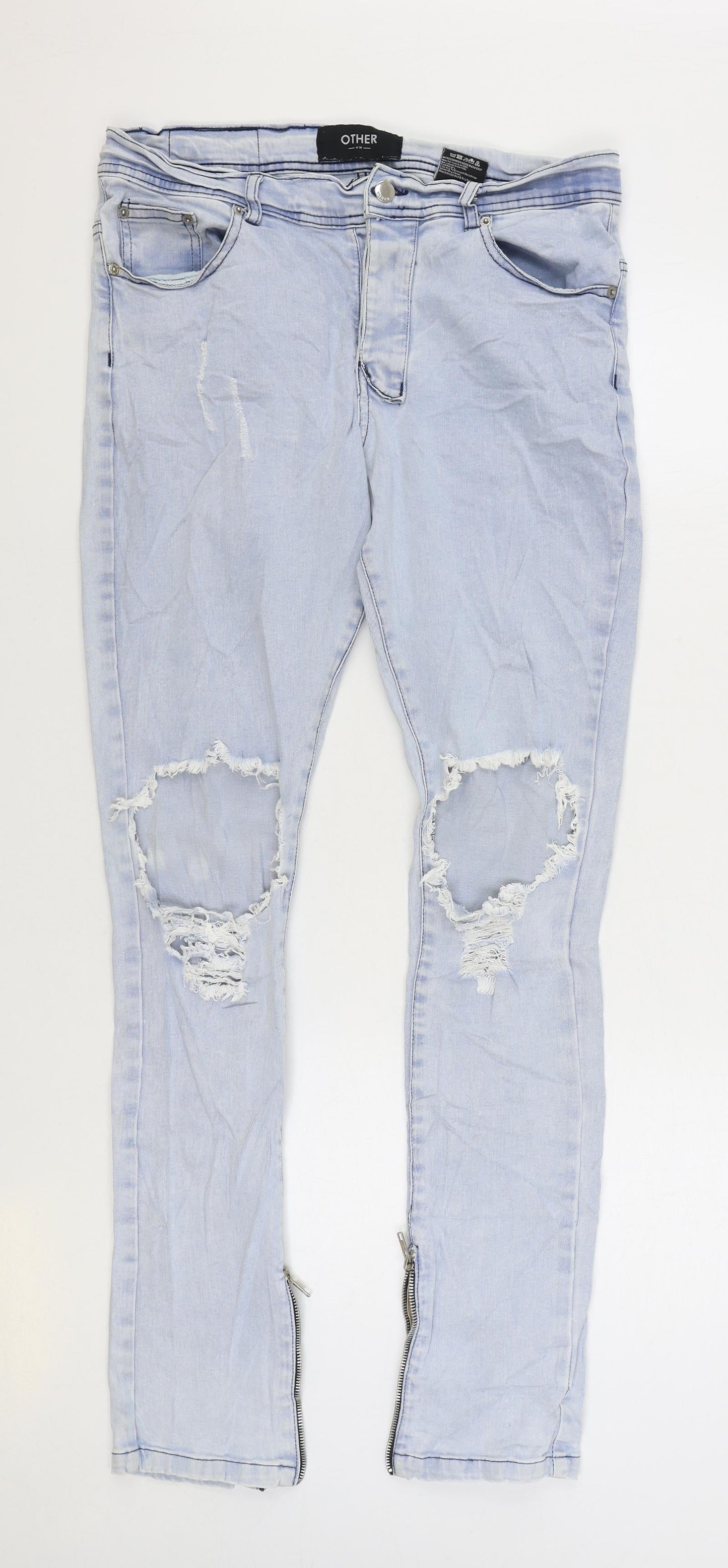 Other Mens Blue Cotton Skinny Jeans Size 30 in L33 in Regular Zip