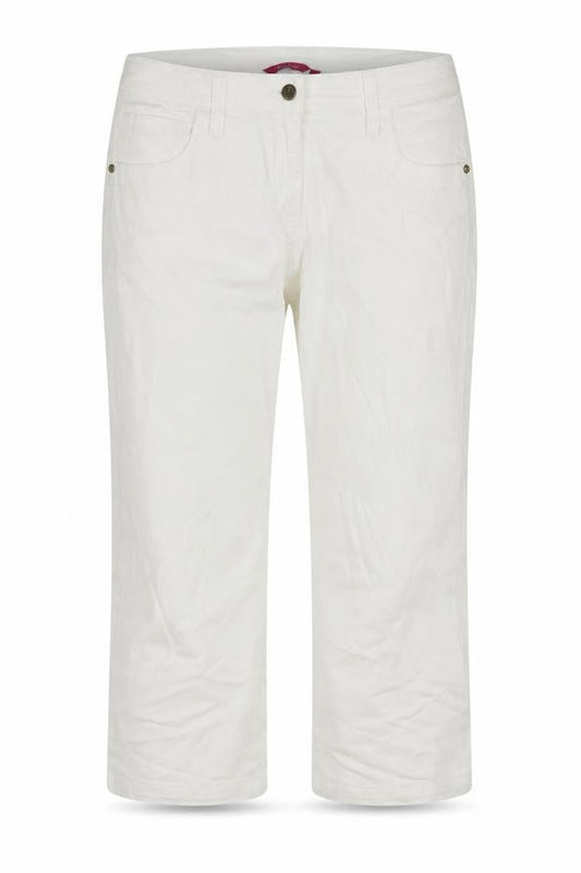 Platform Womens White Cotton Cropped Jeans Size 12 L21 in Regular Zip