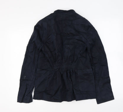H&M Womens Blue Jacket Size 6 Button