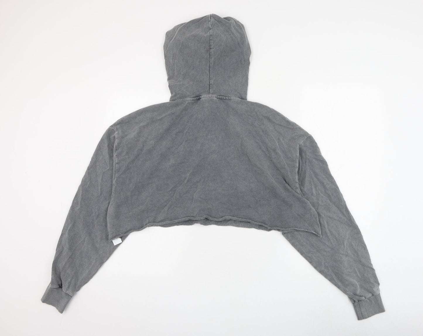 ASOS Womens Grey Cotton Pullover Hoodie Size 2 Pullover - Cropped